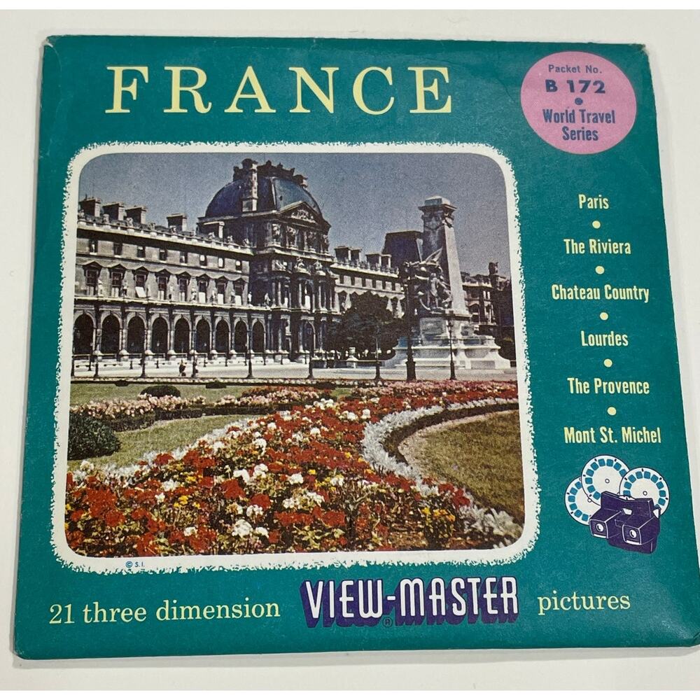 View-Master B172, France, World Travel Series, S4 Packaging, 3 Reel Set